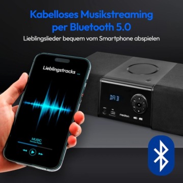 MEDION мини-стерео CD-R/RW/MP3 FM,DAB+ Bluetooth 5.0,USB1 AUX