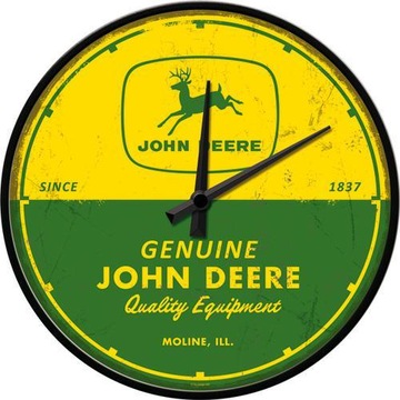 Zegar ścienny JOHN DEERE na prezent metal+szkło