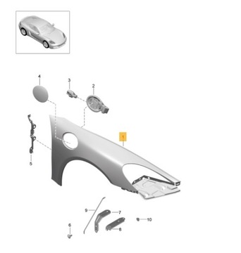 BLATNÍK PŘEDNÍ PRAVÝ PORSCHE CAYMAN 982 NOVÝ OE