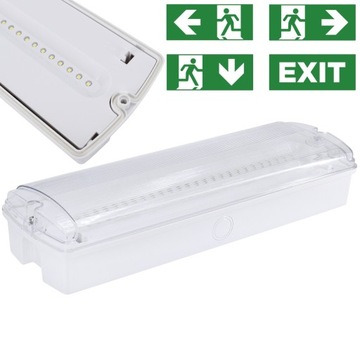 АВАРИЙНЫЙ ПОВЕРХНИЙ СВЕТ ГАЛЕР 3Н 3,5Вт IP65 CNBOP С НАБОРОМ ПИКТОГРАММ