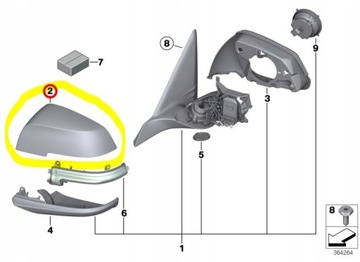 BMW SÉRIE 3 F30 F31 F34 F35 POUZDRO ZRCÁTKO NOVÁ