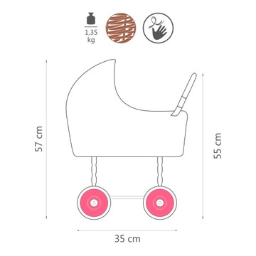 Wiklinowy wózek dla lalek - na dzień dziecka