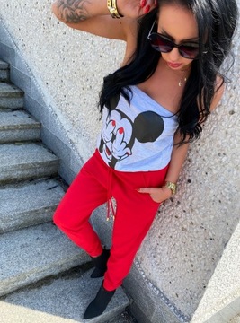 Блузка LipMar Топ с забавным принтом Микки Минни L 40