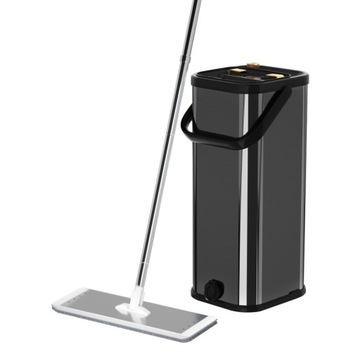 ZESTAW MOP INNOWACYJNE WIADRO ZE STALI NIERDZEWNEJ BLACK SILVER PB36