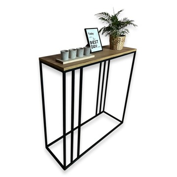 konsolka, toaletka INDUSTRIALNA LOFT 100x30x80 DĄB CRAFT ZŁOTY