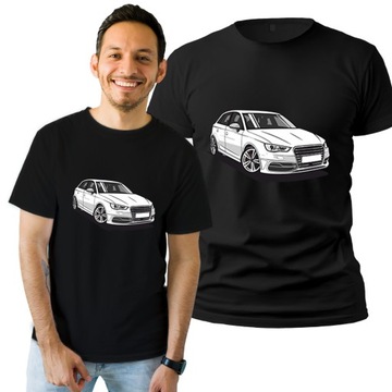 Koszulka Męska Z Nadrukiem Bawełniany T-shirt Na Prezent Auto Audi A3 XL