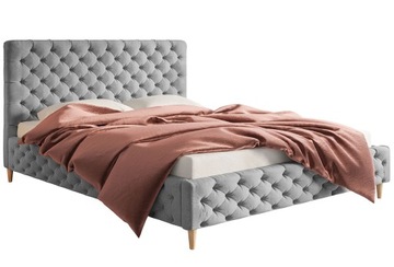 LEO5 Łóżko 140x200 PRINCESS glamour MOCNO PIKOWANE