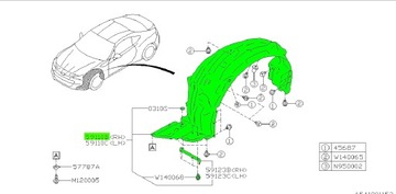 PODBĚH PRAVÉ SUBARU BRZ TOYOTA GT86 ORIGINÁLNÍ 12-