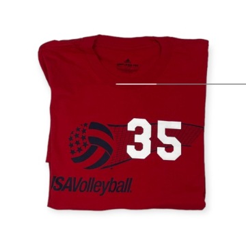 Мужская красная футболка Adidas USA Volleyball 35 L