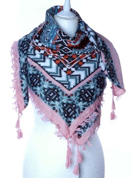 DAMSKA WZORZYSTA CHUSTA NA RAMIONA SZAL KRATA