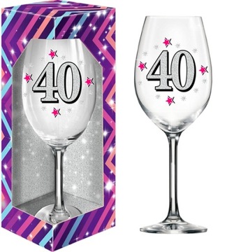 MEGA KIELICH DO WINA KIELISZEK XL 640 ML `URODZINY 40 LAT