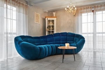 Мягкий пуф из бежевой ткани, коричневой кожи SINGLE