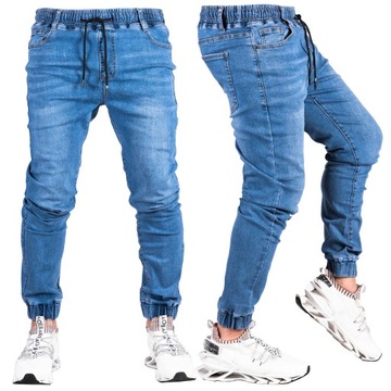 Spodnie męskie niebieskie joggery MARCUS r.33