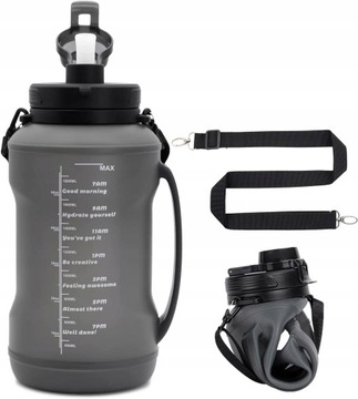 Силиконовая складная бутылка, большая бутылка для воды объемом 2 л без BPA