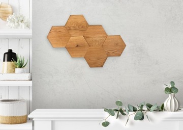 DREWNIANE PANELE ŚCIENNE HEKSAGON MAGNETYCZNY MINI BEZ SĘKÓW