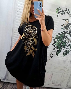 V913 ПЛАТЬЕ БОМБА С КАРМАНАМИ, ЧЕРНОЕ, размер 46