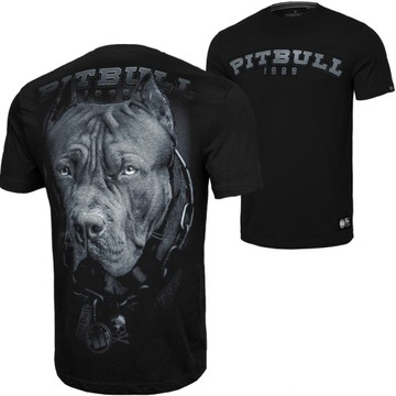 PITBULL T-SHIRT KOSZULKA MĘSKA NADRUK BORN IN 1989 BAWEŁNA 190g CZARNA M