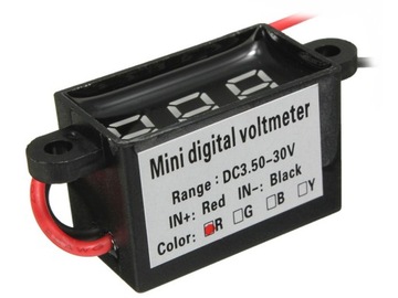 Panelowy woltomierz wodoodporny 30V DC żółty