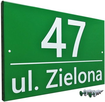 Tabliczka Adresowa ZIELONA Duża - METALOWA - UV