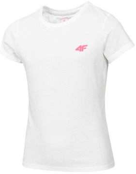 4F T-SHIRT DZIEWCZĘCY KOSZULKA _ JTSD007A _ biała _ r. 122