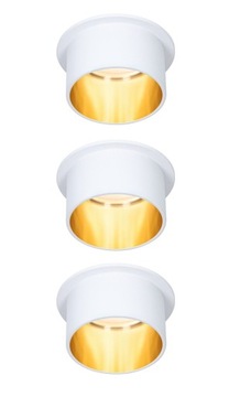 Paulmann Zestaw opraw GIL LED 3x6W 2700K DIM IP44 - biały/złoty