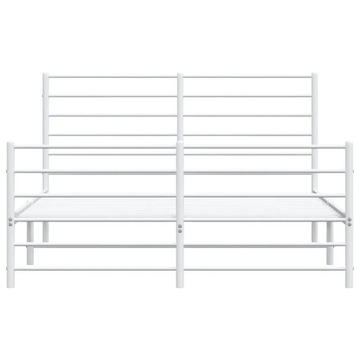 Металлический каркас кровати с изголовьем и изножьем, белый, 120х190 см.