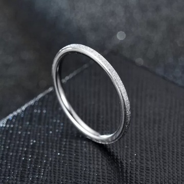 PIERŚCIONEK BROKAT MINIMALISTYCZNY SREBRNY 10