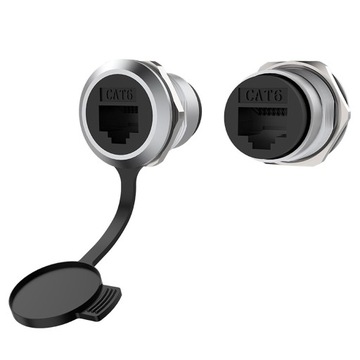 GNIAZDO RJ45 CAT6 ETHERNET Z ZAŚLEPKĄ PANELOWE MONTAŻOWE ROXTONE RAD24-C6