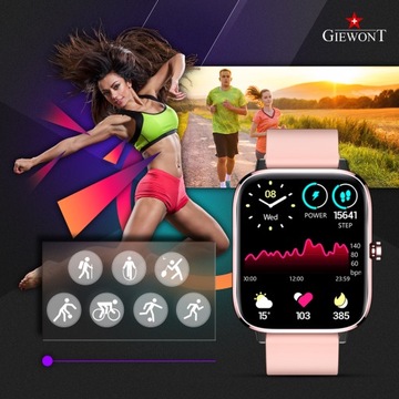 SMARTWATCH ЖЕНСКИЕ ЧАСЫ GIEWONT Dynamic GW230 ЗВОНКИ SMS Шаги Польский