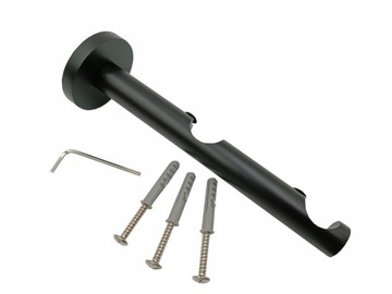 WSPORNIK karnisza 19+19mm podwójny METALOWY CZARNY MAT