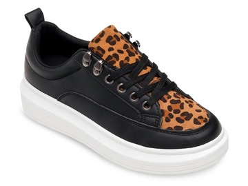CZARNE BUTY SPORTOWE CREEPERSY PANTERKA LEOPARD 37