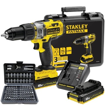 STANLEY WIERTARKO-WKRĘTARKA Z UDAREM 18V AKUMULATOR 2Ah FMC625D2 +100 BITÓW