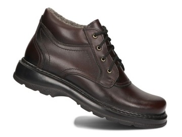 МУЖСКАЯ УТЕПЛЕННАЯ ОБУВЬ КОЖАНАЯ XXL КОРИЧНЕВАЯ 41
