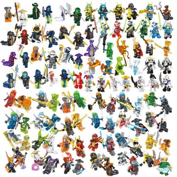 ZESTAW FIGUREK NINJAGO 48 ARTYKUŁÓW AKCESORIÓW, zestaw, 3 lata