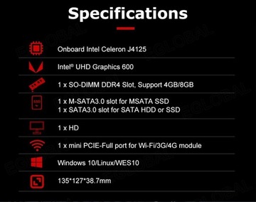 Мини-ПК Intel Atom 4x LAN RS232 VPN-маршрутизатор с поддержкой IoT