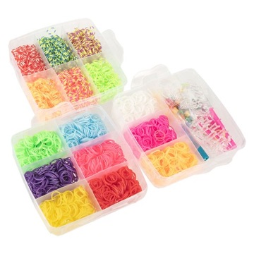 РЕЗИНОВКИ ДЛЯ ИЗГОТОВЛЕНИЯ БРАСЛЕТОВ В КОРОБКЕ, БОЛЬШОЙ НАБОР, 4500 шт, коробка XXL