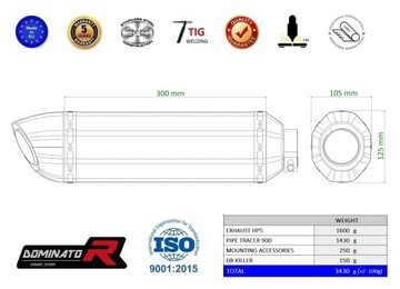 MT 09 TRACER 900 2015 - 2020 Full System Układ wydechowy tłumik HP5 BLACK