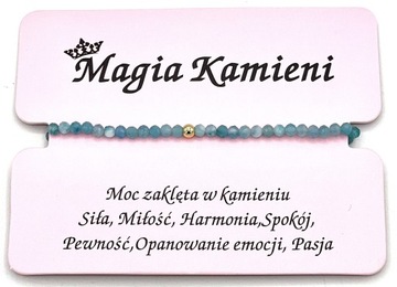 Apatyt niebieski, bransoletka z kamienia