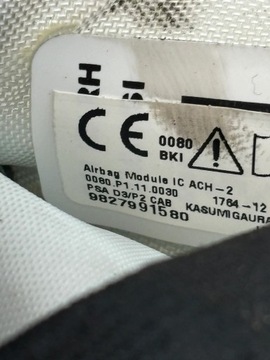 AIRBAG ZÁVĚS PRAVÁ OPEL CORSA F 9827991580 ORIG.