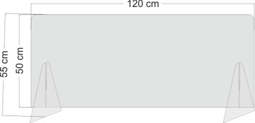 Крышка стойки плексиглас 150х50/60, оргстекло 4мм