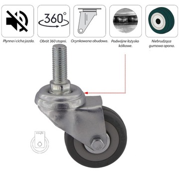 Комплект колёс фи 50, 4 шт., шкаф, полка 67ППГУМ50.