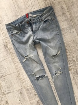 H&M SKINNY jeans DZIURY spodnie rurki 42 XL