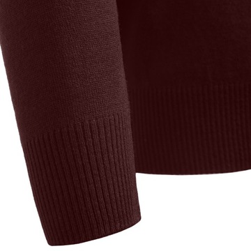 Klasyczny GOLF sweter męski elegancki gładki BORDOWY XXL