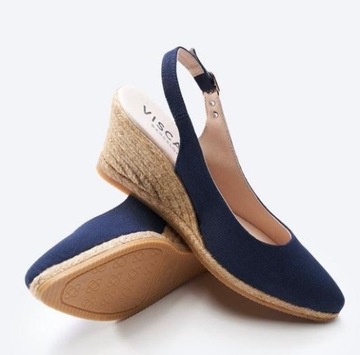 Buty damskie espadryle na koturnie VISCATA Palomera Canvas Navy rozm 40