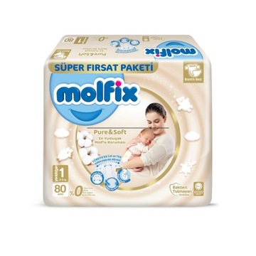 MOLFIX Pure&Soft Pieluszki NEWBORN 1 80 szt.