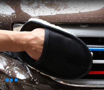 Rękawica do mycia polerowania samochodu auta wełniana