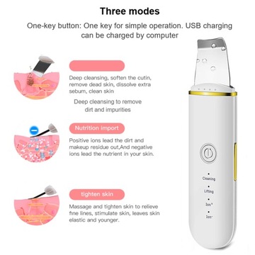 Ультразвуковой скруббер для кожи USB-разъем