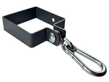 Зажим для крепления качелей крюк поворотный квадратный 100х100 черный 4 шт.