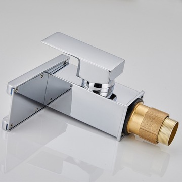 серебряный светодиодный смеситель для умывальника Cascade Waterfall