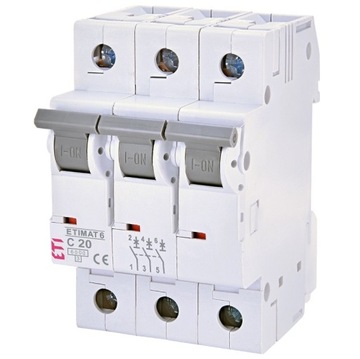 Wyłącznik instalacyjny 3P C 20A 6kA 002145517 ETI